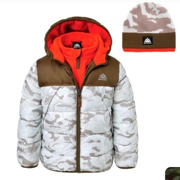 SNOZU  Puffer Hooded Jacket Quilted Pockets‎, Nwt 4t - Picture 1 of 4